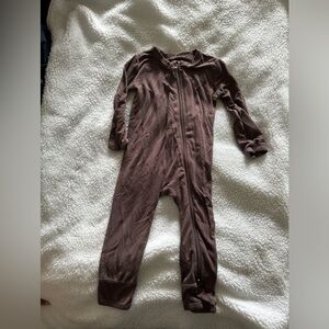 Kyte Baby Cocoa Long-Sleeve  Zipper Romper